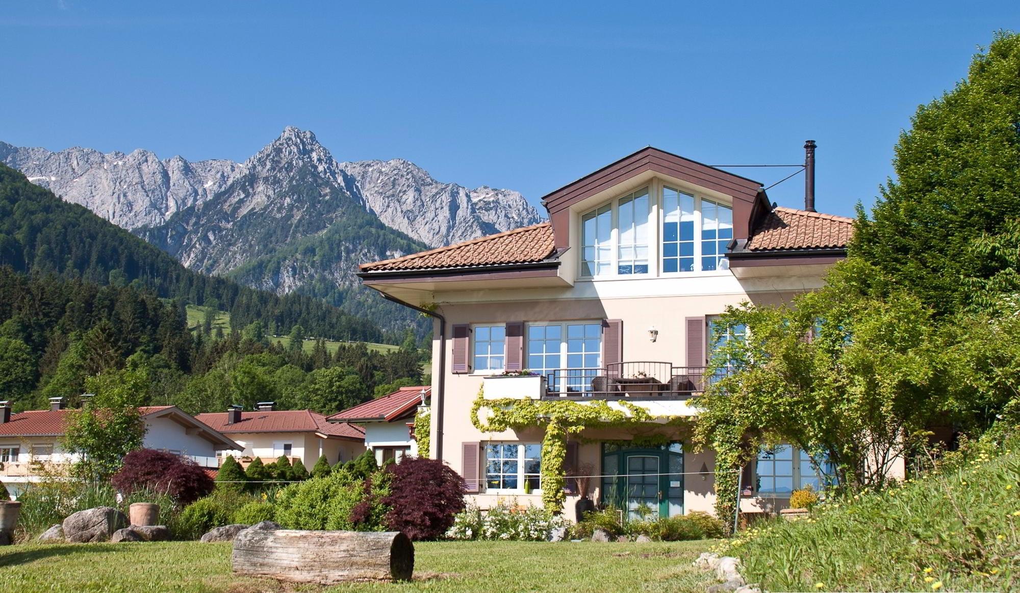 Comfortable country villa with a lake view in village of Walchsee